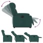 vidaXL Sillón eléctrico reclinable elevable de tela verde oscuro vidaXL Sillón eléctrico reclinable elevable de tela verde oscuro