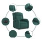 vidaXL Sillón eléctrico reclinable elevable de tela verde oscuro vidaXL Sillón eléctrico reclinable elevable de tela verde oscuro