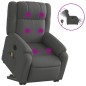 vidaXL Sillón de masaje eléctrico reclinable elevable tela gris oscuro vidaXL Sillón de masaje eléctrico reclinable elevable tela gris oscuro