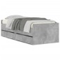 vidaXL Estructura de cama con cajones gris hormigón 100x200 cm