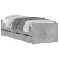 vidaXL Estructura de cama con cajones gris hormigón 100x200 cm