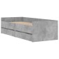 vidaXL Estructura de cama con cajones gris hormigón 100x200 cm