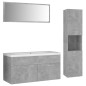 vidaXL Juego de muebles de baño madera de ingeniería gris hormigón vidaXL Juego de muebles de baño madera de ingeniería gris hormigón