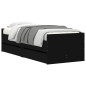 vidaXL Estructura de cama con cajones negro 75x190 cm vidaXL Estructura de cama con cajones negro 75x190 cm