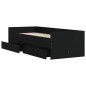 vidaXL Estructura de cama con cajones negro 75x190 cm vidaXL Estructura de cama con cajones negro 75x190 cm