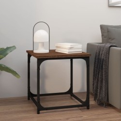 vidaXL Mesa auxiliar de madera contrachapada marrón roble 40x40x40 cm