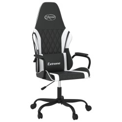 vidaXL Silla gaming de masaje cuero sintético negro y blanco