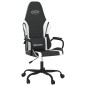 vidaXL Silla gaming de masaje cuero sintético negro y blanco vidaXL Silla gaming de masaje cuero sintético negro y blanco