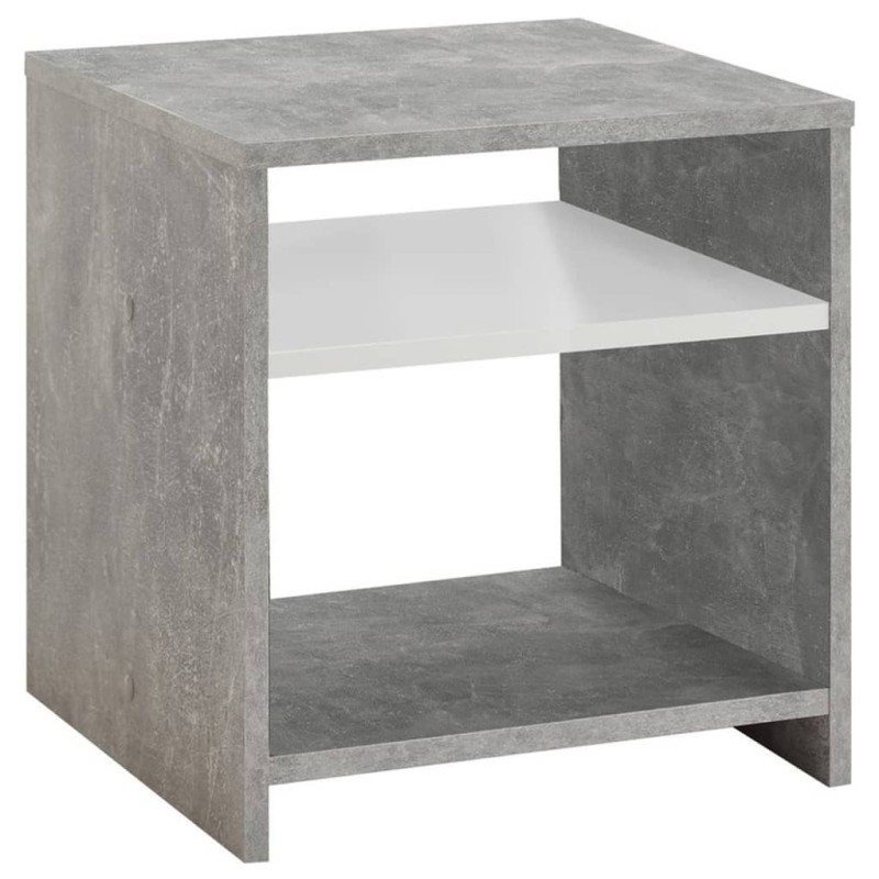 FMD Mesa de centro con estante gris hormigón y blanco FMD Mesa de centro con estante gris hormigón y blanco