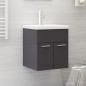 vidaXL Mueble con lavabo aglomerado gris brillante vidaXL Mueble con lavabo aglomerado gris brillante