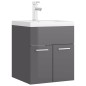 vidaXL Mueble con lavabo aglomerado gris brillante vidaXL Mueble con lavabo aglomerado gris brillante