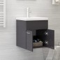 vidaXL Mueble con lavabo aglomerado gris brillante vidaXL Mueble con lavabo aglomerado gris brillante