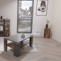 FMD Mesa de centro con balda gris Matera y madera estilo antiguo FMD Mesa de centro con balda gris Matera y madera estilo antiguo