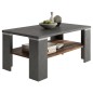 FMD Mesa de centro con balda gris Matera y madera estilo antiguo FMD Mesa de centro con balda gris Matera y madera estilo antiguo