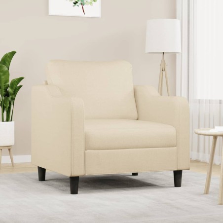 vidaXL Sillón de tela color crema 60 cm