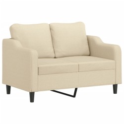 vidaXL Sofá de 2 plazas de tela color crema 120 cm