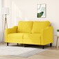 vidaXL Sofá de 2 plazas de tela amarillo claro 140 cm vidaXL Sofá de 2 plazas de tela amarillo claro 140 cm