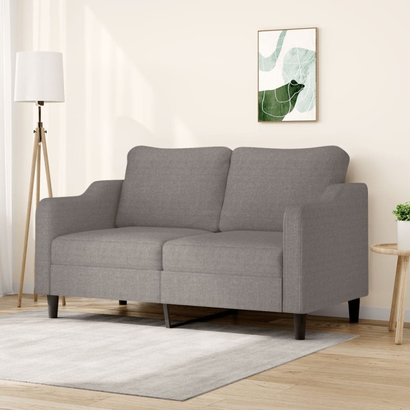 vidaXL Sofá de 2 plazas de tela gris taupé 140 cm