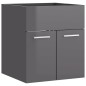 vidaXL Mueble con lavabo aglomerado gris brillante vidaXL Mueble con lavabo aglomerado gris brillante
