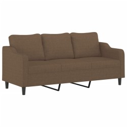 vidaXL Sofá de 3 plazas de tela marrón 180 cm