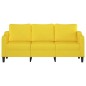 vidaXL Sofá de 3 plazas de tela amarillo claro 180 cm vidaXL Sofá de 3 plazas de tela amarillo claro 180 cm