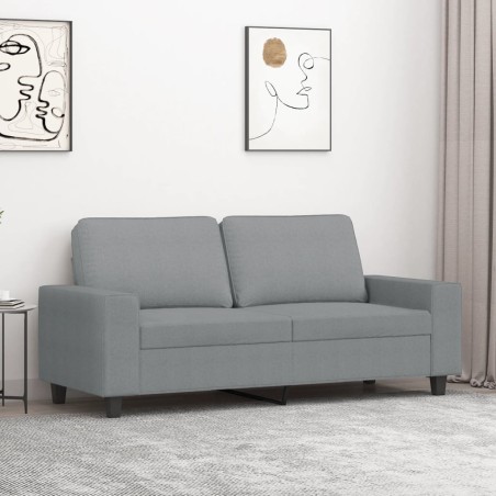 vidaXL Sofá de 2 plazas de tela gris claro 140 cm