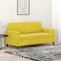 vidaXL Sofá de 2 plazas terciopelo amarillo 140 cm vidaXL Sofá de 2 plazas terciopelo amarillo 140 cm
