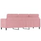 vidaXL Sofá de 3 plazas terciopelo rosa 180 cm vidaXL Sofá de 3 plazas terciopelo rosa 180 cm