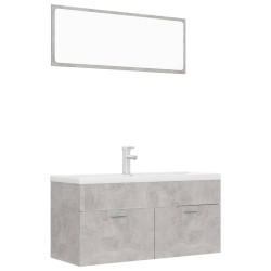 vidaXL Juego de muebles de baño madera de ingeniería gris hormigón