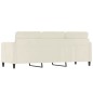vidaXL Sofá de 3 plazas terciopelo color crema 180 cm vidaXL Sofá de 3 plazas terciopelo color crema 180 cm