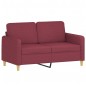 vidaXL Sofá de 2 plazas de tela rojo tinto 120 cm vidaXL Sofá de 2 plazas de tela rojo tinto 120 cm
