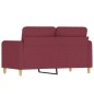 vidaXL Sofá de 2 plazas de tela rojo tinto 120 cm vidaXL Sofá de 2 plazas de tela rojo tinto 120 cm