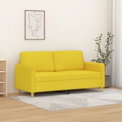 vidaXL Sofá de 2 plazas de tela amarillo claro 140 cm