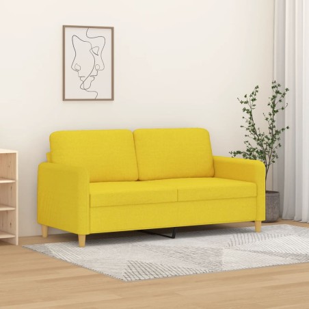 vidaXL Sofá de 2 plazas de tela amarillo claro 140 cm