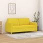 vidaXL Sofá de 2 plazas de tela amarillo claro 140 cm vidaXL Sofá de 2 plazas de tela amarillo claro 140 cm