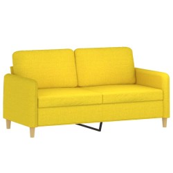 vidaXL Sofá de 2 plazas de tela amarillo claro 140 cm