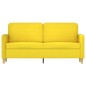 vidaXL Sofá de 2 plazas de tela amarillo claro 140 cm vidaXL Sofá de 2 plazas de tela amarillo claro 140 cm