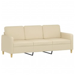 vidaXL Sofá de 3 plazas de tela crema 180 cm