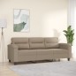 vidaXL Sofá de 3 plazas de tela microfibra gris taupe 180 cm vidaXL Sofá de 3 plazas de tela microfibra gris taupe 180 cm