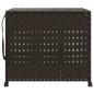 vidaXL Cesto de ropa sucia con ruedas ratán marrón oscuro 66x35x60 cm