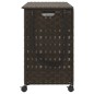 vidaXL Cesto de ropa sucia con ruedas ratán marrón oscuro 66x35x60 cm