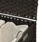 vidaXL Cesto de ropa sucia con ruedas ratán marrón oscuro 66x35x60 cm