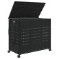 vidaXL Cesto para ropa sucia con ruedas ratán negro 66x35x60 cm vidaXL Cesto para ropa sucia con ruedas ratán negro 66x35x60 cm