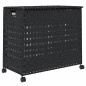 vidaXL Cesto para ropa sucia con ruedas ratán negro 66x35x60 cm vidaXL Cesto para ropa sucia con ruedas ratán negro 66x35x60 cm