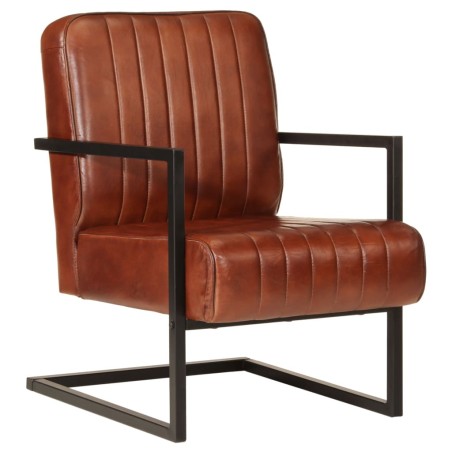 vidaXL Sillón de cuero auténtico marrón