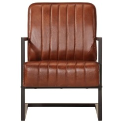 vidaXL Sillón de cuero auténtico marrón