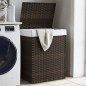 vidaXL Cesto para ropa sucia con tapa ratán marrón oscuro 46x33x60 cm vidaXL Cesto para ropa sucia con tapa ratán marrón oscuro 46x33x60 cm