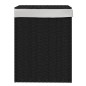 vidaXL Cesto de ropa sucia con tapa ratán sintético negro 46x33x60 cm vidaXL Cesto de ropa sucia con tapa ratán sintético negro 46x33x60 cm