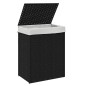 vidaXL Cesto de ropa sucia con tapa ratán sintético negro 46x33x60 cm vidaXL Cesto de ropa sucia con tapa ratán sintético negro 46x33x60 cm
