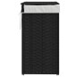 vidaXL Cesto de ropa sucia con tapa ratán sintético negro 46x33x60 cm vidaXL Cesto de ropa sucia con tapa ratán sintético negro 46x33x60 cm